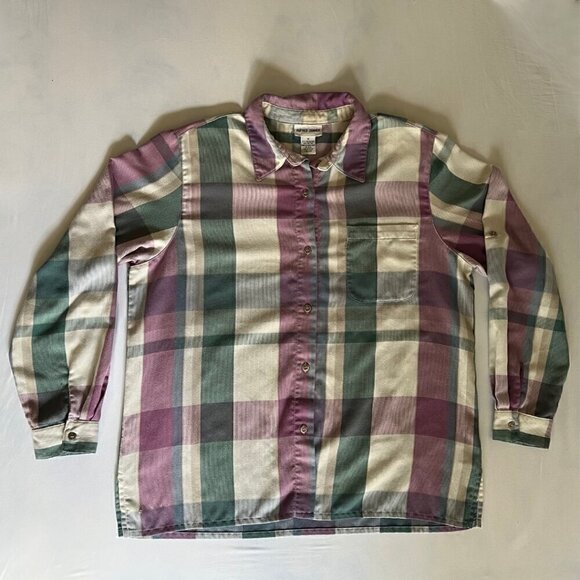 90's Alfred Dunner Women's Button Down Plaid Long Sleeve Shirt - Picture 1 of 6